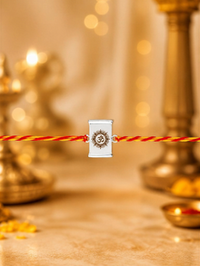 Om Symbol Silver Rakhi – Premium Spiritual Raksha Bandhan Bracelet