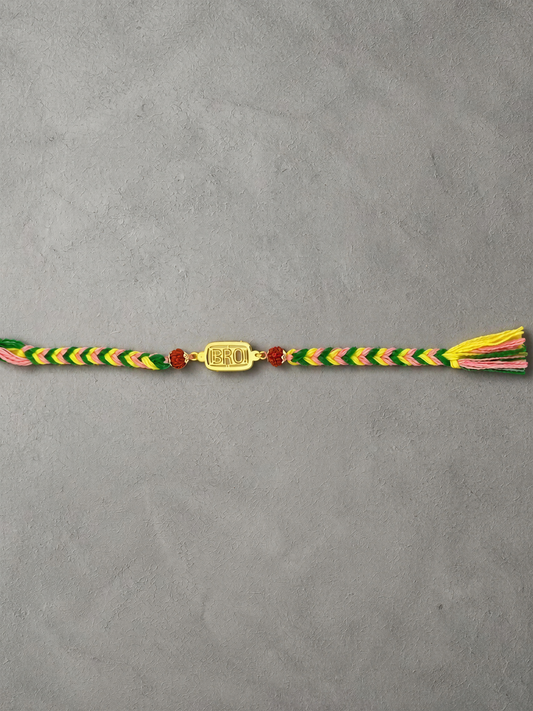 Premium BRO Gold-Plated Rakhi Bracelet