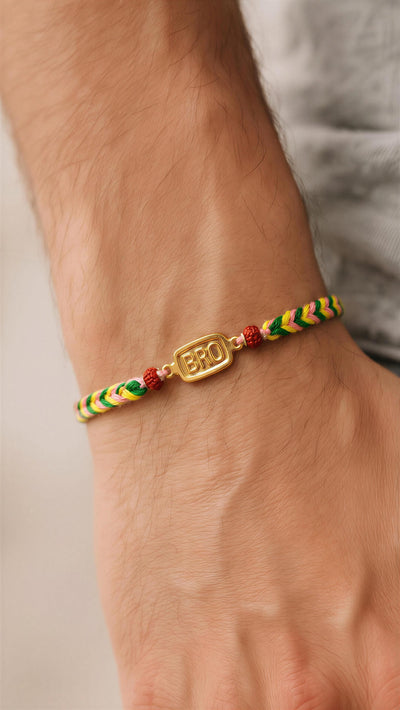 BRO Gold-Plated Premium Rakhi Bracelet for Brother