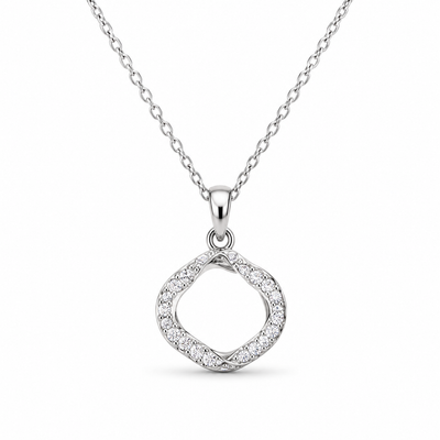 Minimal Silver Circle Pendant Necklace