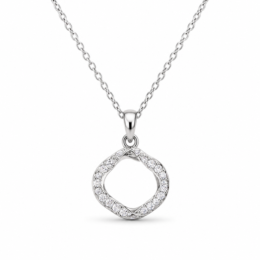 Minimal Silver Circle Pendant Necklace
