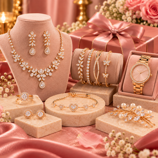 Elegant Rose Gold Women's Jewellery Collection