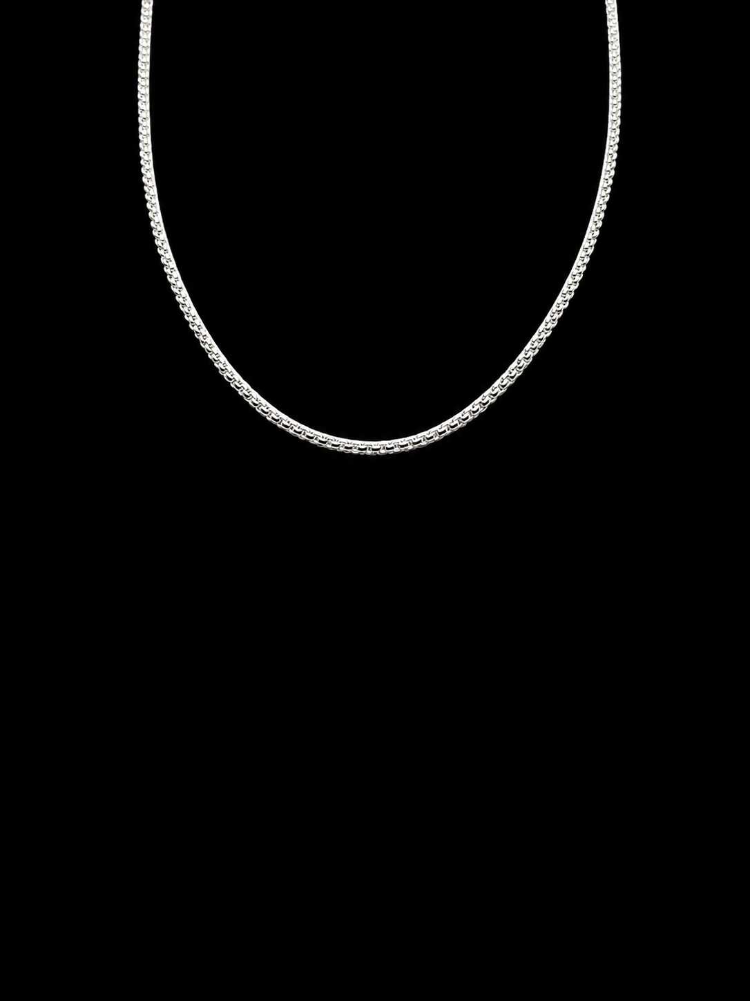 925 Sterling Silver Box Chain Necklace for Men